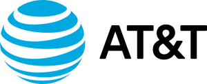 The AT&T logo is featured on a vibrant green background.