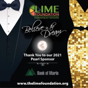 A man and woman in tuxedos at a LIME Foundation event.