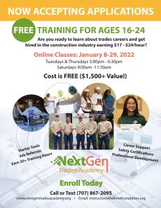 Flyer for free training for ages 12-24 hosted by the Santa Rosa Non-Profit, The LIME Foundation.