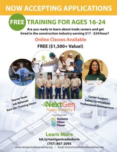 Flyer for a free training for children ages 12-14 presented by The LIME Foundation of Santa Rosa.