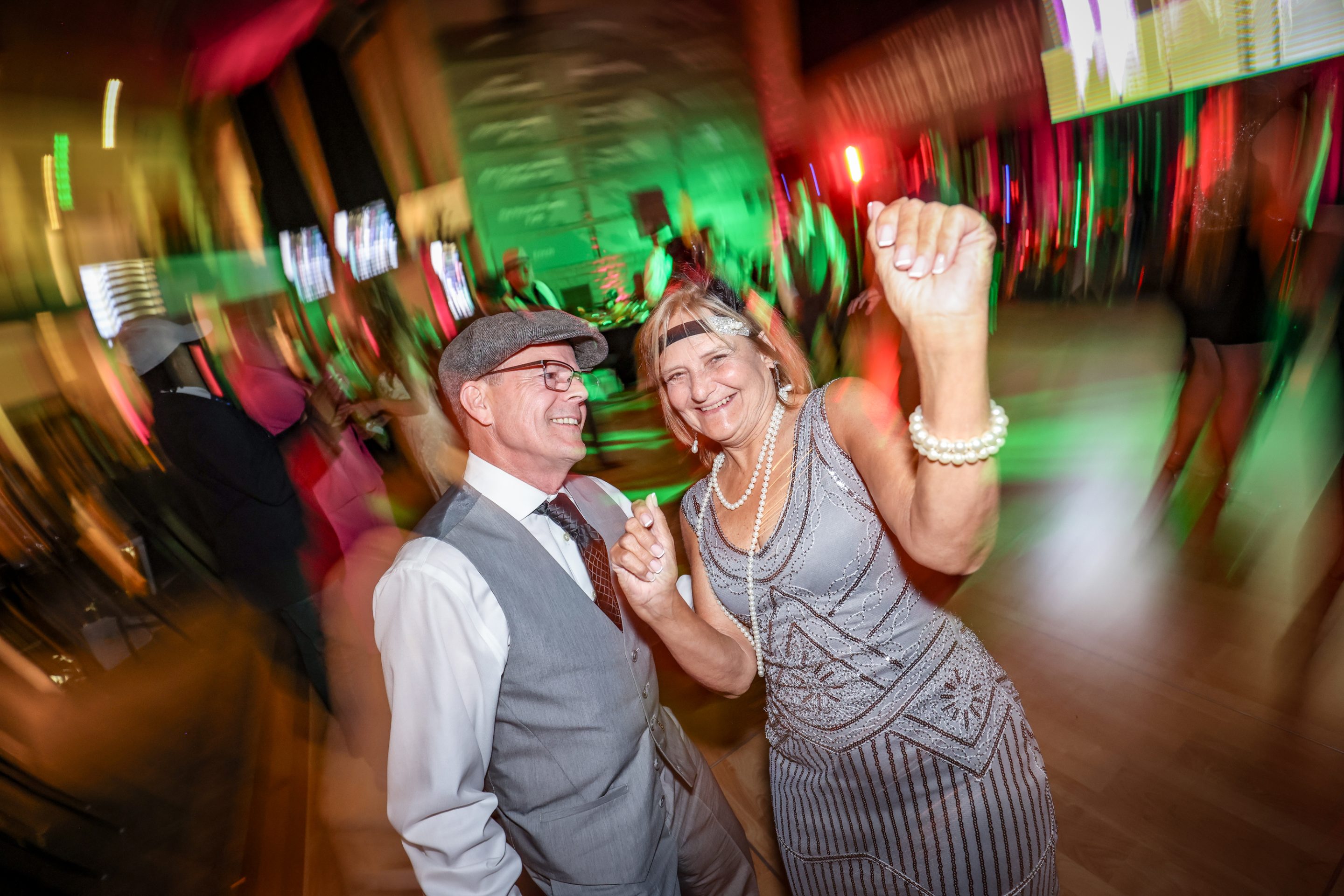 A couple dancing on the dance floor at a party hosted by The LIME Foundation of Santa Rosa.