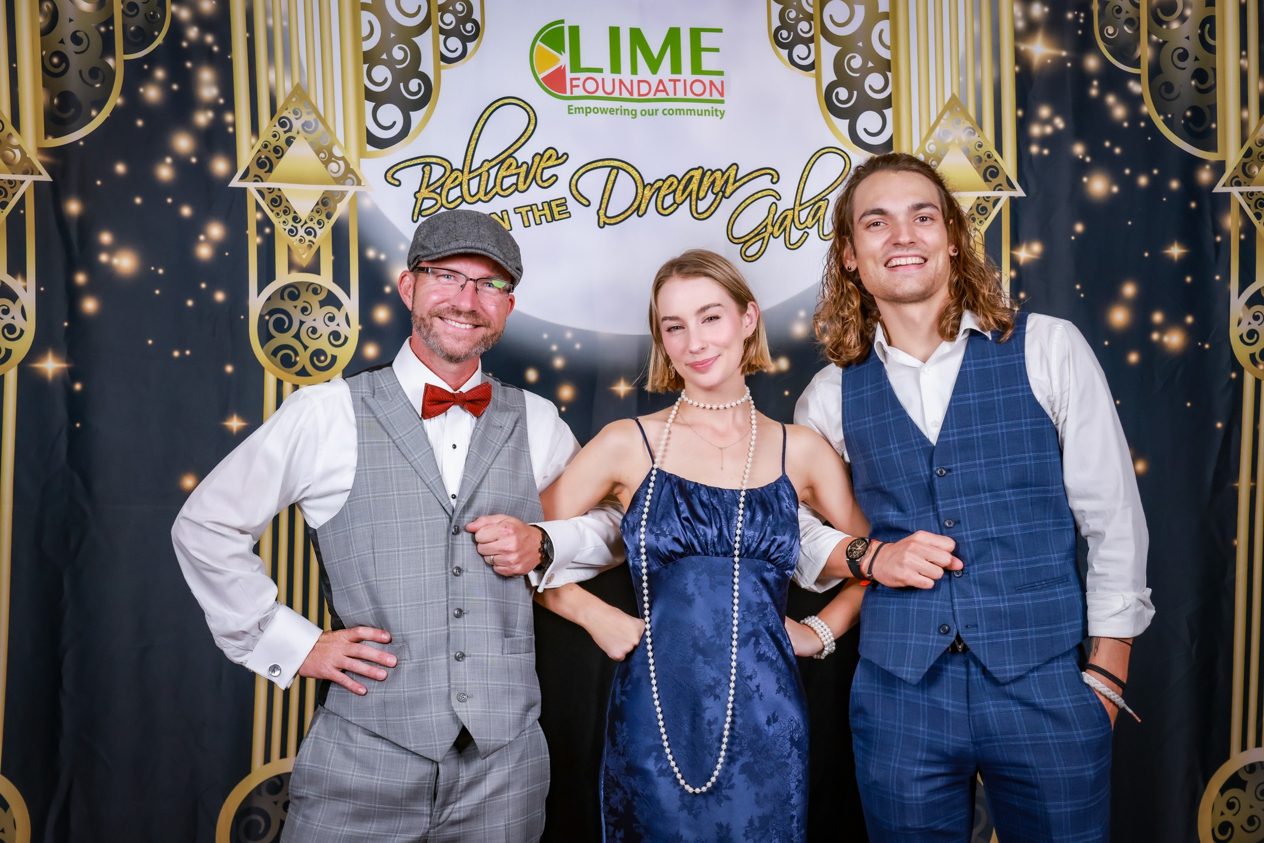 A group of people posing for a photo at a party hosted by The LIME Foundation in Sonoma County.
