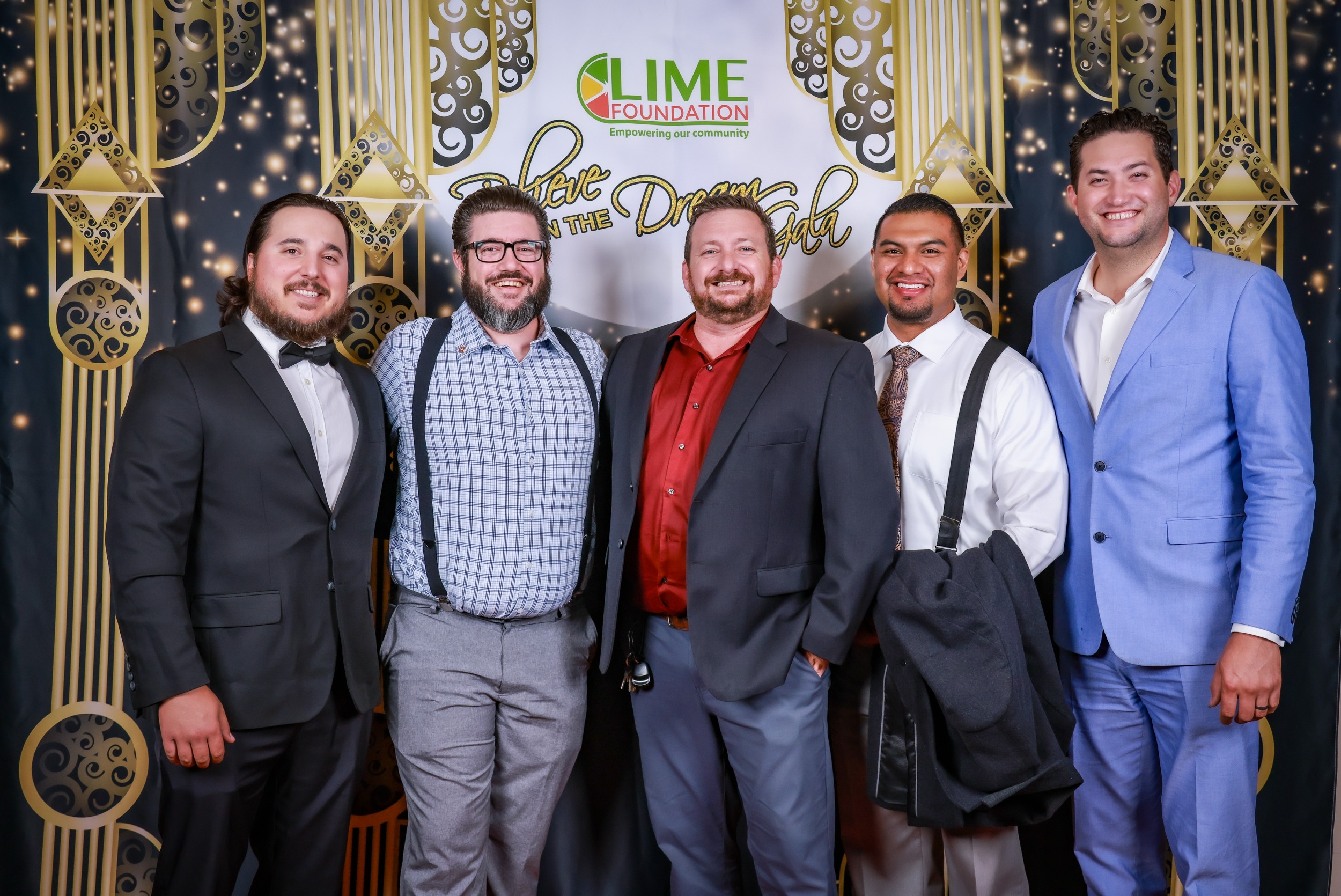 A group of men posing for a photo at The LIME Foundation's event in Santa Rosa.