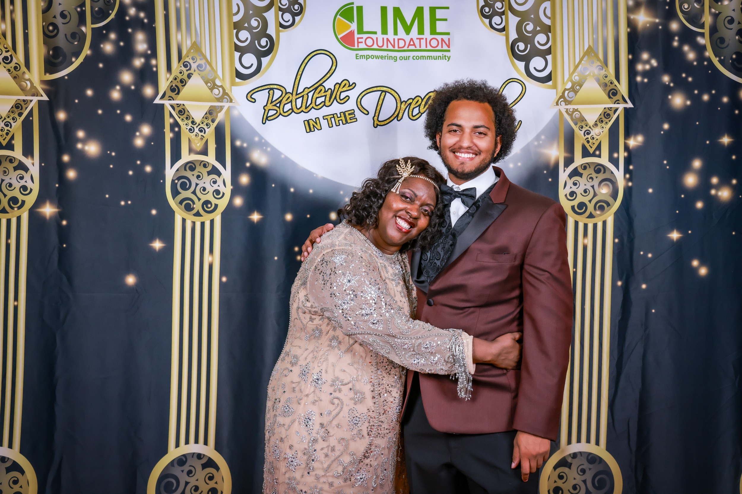 A man and woman posing for a photo at an event hosted by The LIME Foundation of Santa Rosa.