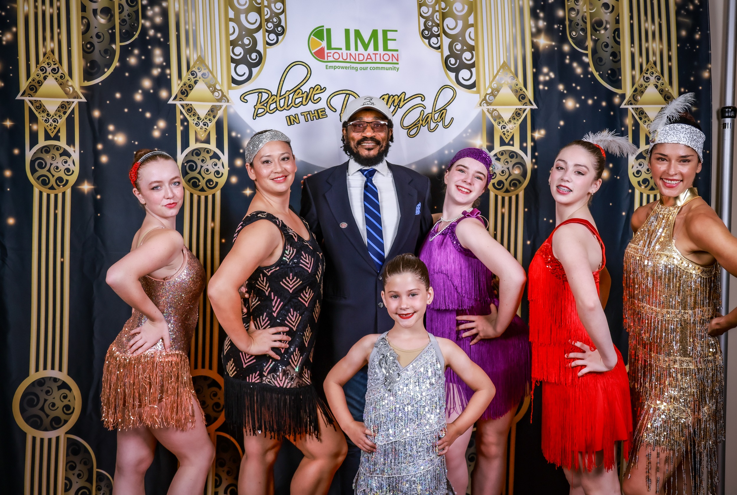 A group of dancers from The LIME Foundation of Santa Rosa posing for a photo.